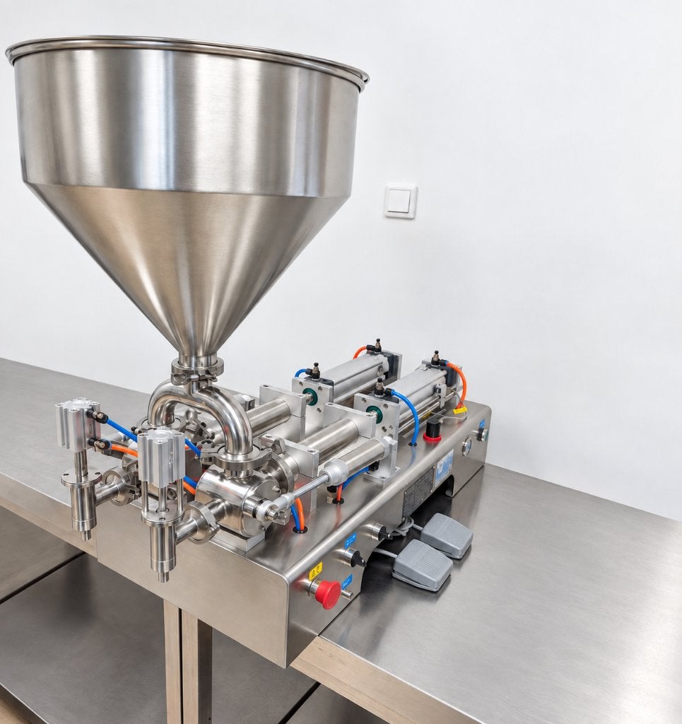 Professionele pneumatische dubbele vulmachine 30-300ml, Ophalen, Gebruikt, Overige typen