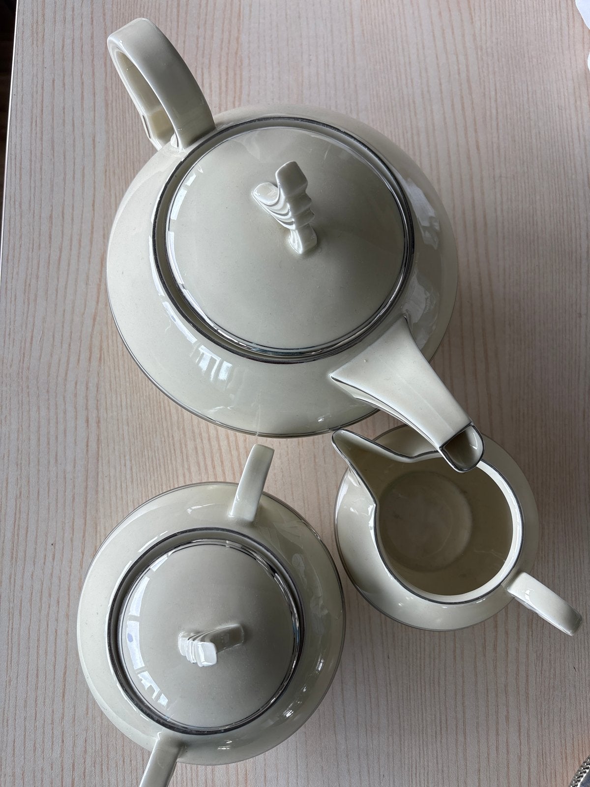 Vintage H&C Chodau Theeservies - Theepot, Suikerpot, Melkkan, Gebruikt, Overige merken, Vintage, Ophalen of Verzenden