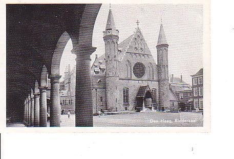 Ansichtkaart 	Den Haag	Ridderzaal, Verzenden, 1940 tot 1960, Ongelopen, Zuid-Holland