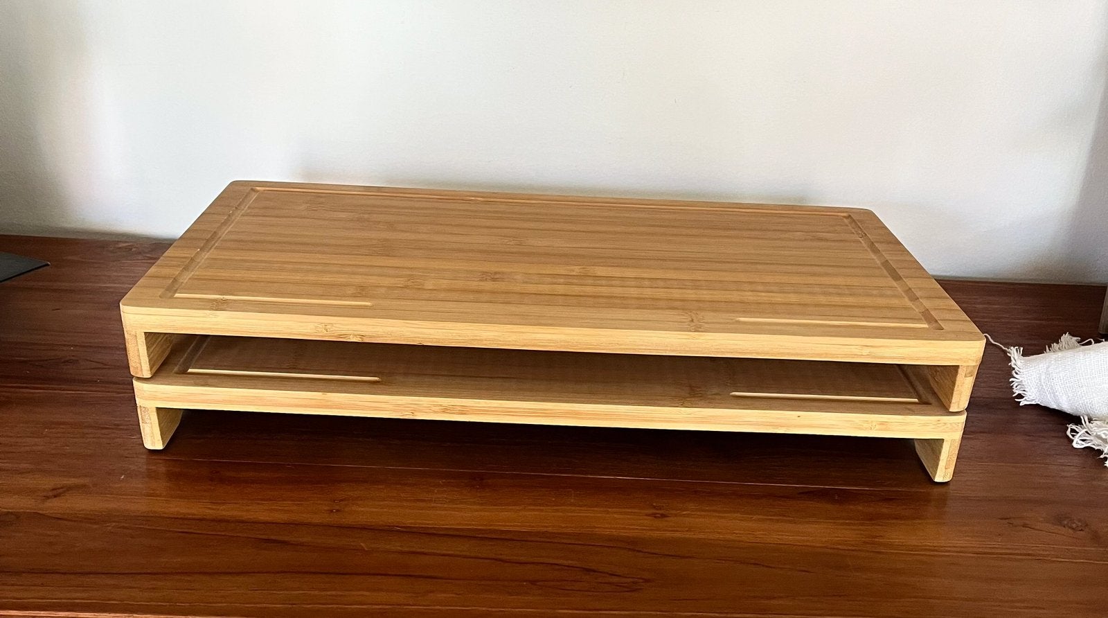 Bamboe snijplanken 2x, Ophalen of Verzenden, Zo goed als nieuw, 25 tot 50 cm, Minder dan 100 cm