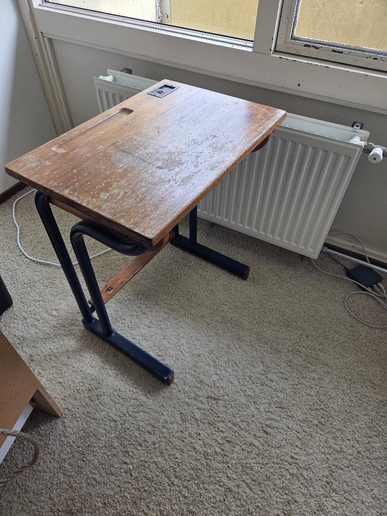 vintage schoolbureau, Ophalen, Gebruikt, 60 cm, Schoolbureau