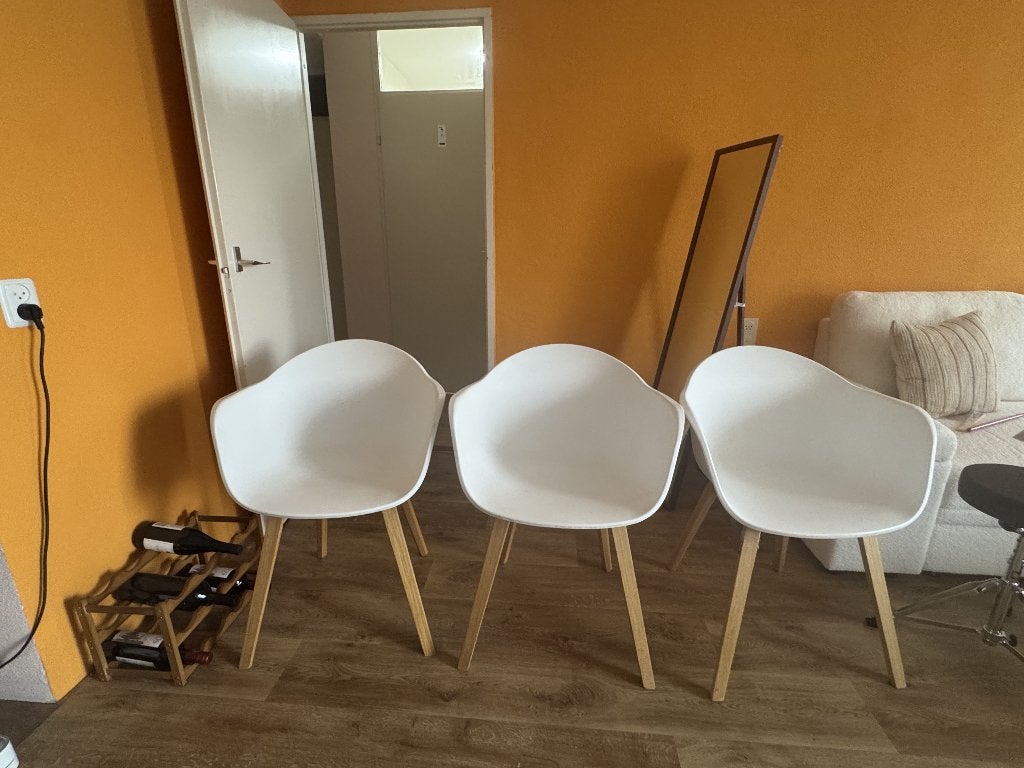 3 stoelen te koop, Gebruikt, Drie, Wit, Ophalen