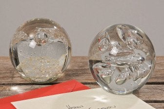 Mooie, unieke Presse Papier, Glasbol, Glas, Ophalen of Verzenden, Nieuw, Glas