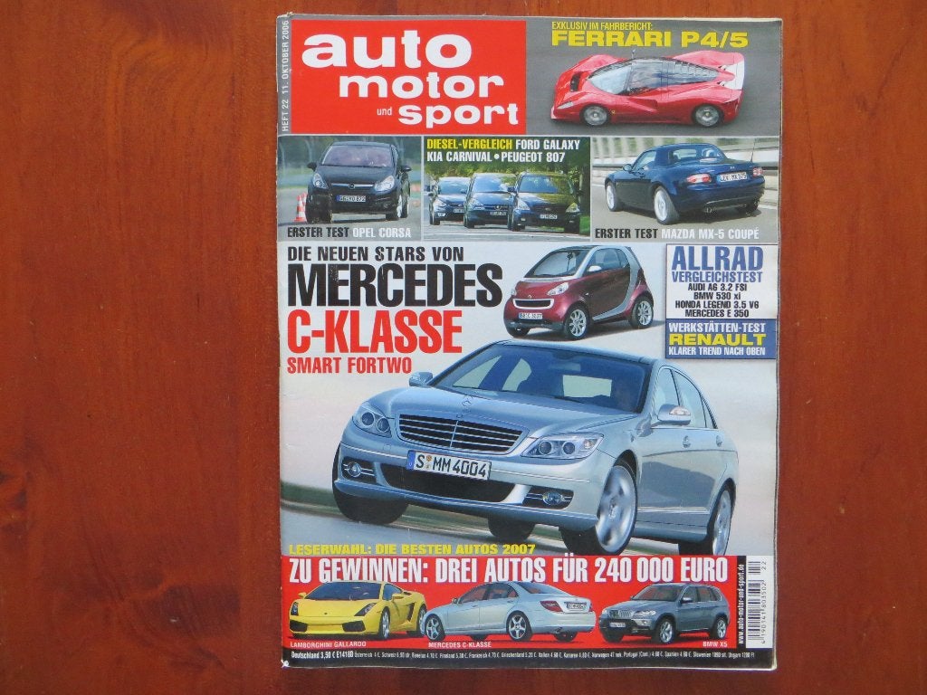 Auto Motor und Sport 22 2006 Mercedes-Benz C-Klasse, Smart, Ophalen of Verzenden, Nieuw, Mercedes