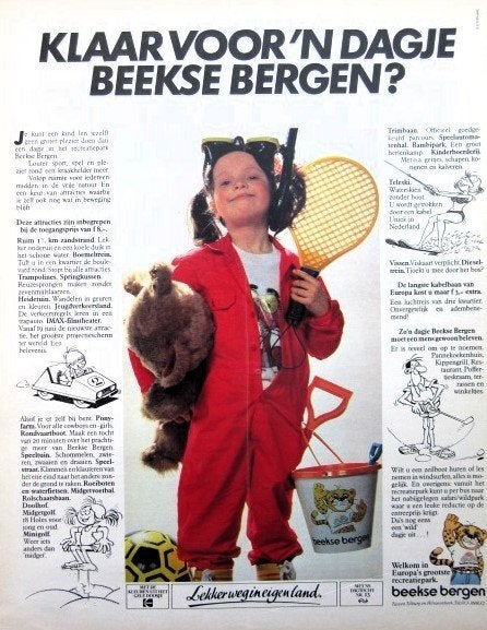 3 oude advertenties reclames Beekse Bergen recreatiepark 81, Ophalen of Verzenden, Gebruikt, Overige typen