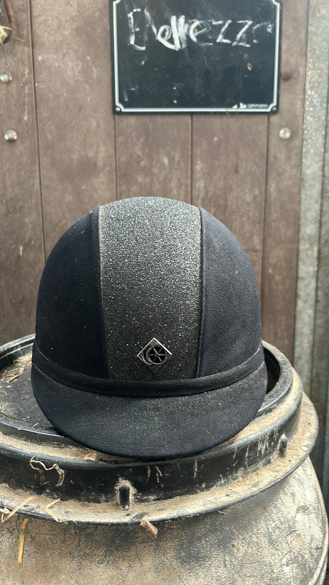 Zwarte charles owen cap, Gebruikt, Overige merken, Ophalen of Verzenden, Zwart