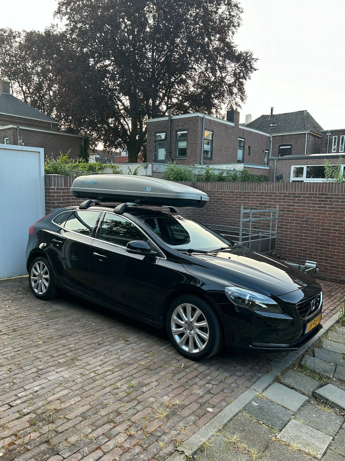 Dakkoffer Hapro zilvergrijs + originele dakdragers Volvo V40, Auto diversen, Dakkoffers, Ophalen, Gebruikt