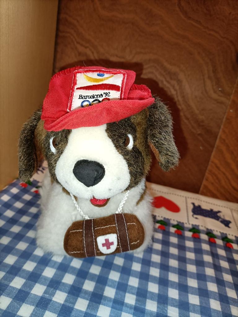 Olympische spelen Barcelona 1992 St Bernard hond knuffel, Ophalen of Verzenden, Zo goed als nieuw