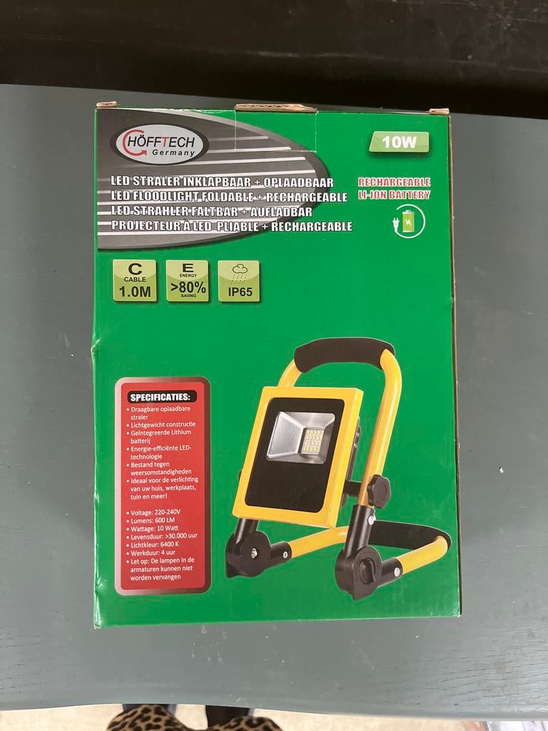 HÖFFTECH LED Straler 10W - Oplaadbaar & Inklapbaar, Ophalen of Verzenden, Nieuw