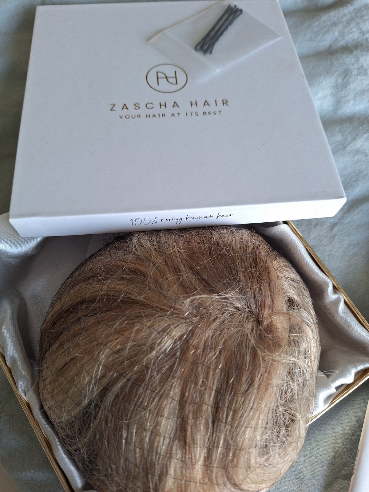 Zascha Hair Messy Bun Koel Blond - 100% Remy Human Hair, Ophalen, Zo goed als nieuw, Pruik of Haarverlenging