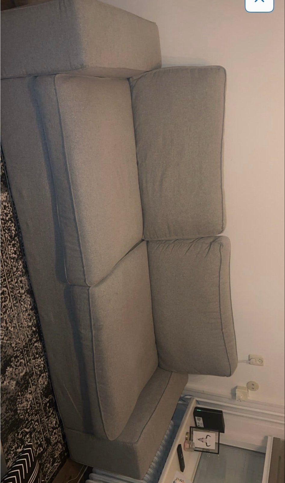 IKEA KIVIK 3-zits BANK grijs, Ophalen, Gebruikt, Driepersoons, 75 tot 100 cm