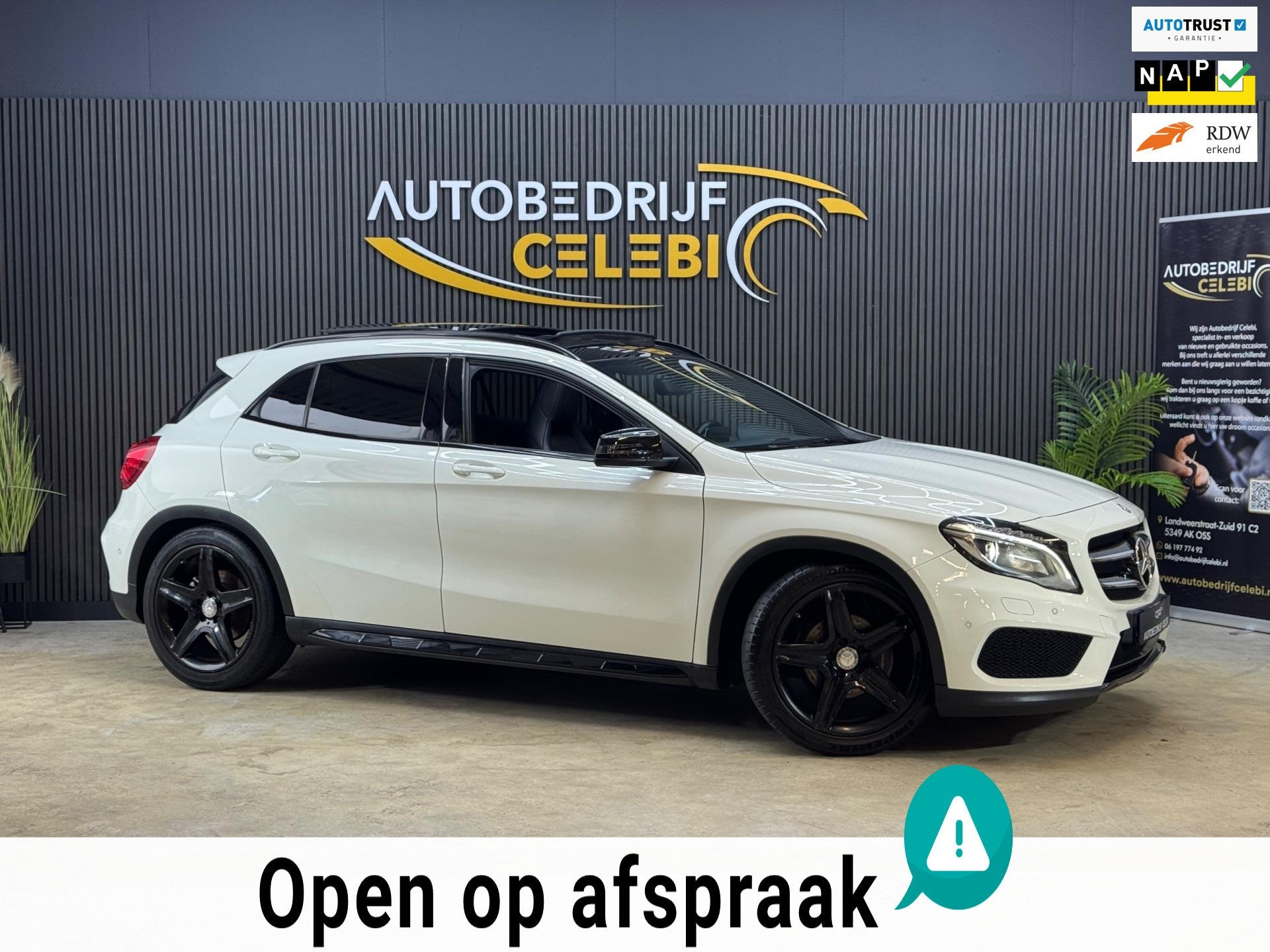 Mercedes-Benz GLA-klasse 180 AMG 2016 WIT FULL OPTION, Dealer onderhouden, Gebruikt, 4 cilinders, 715 kg