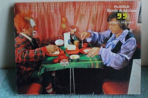 Bassie & Adriaan puzzle - Ontbijt in de caravan, Ophalen of Verzenden, Minder dan 500 stukjes, Gebruikt, Legpuzzel