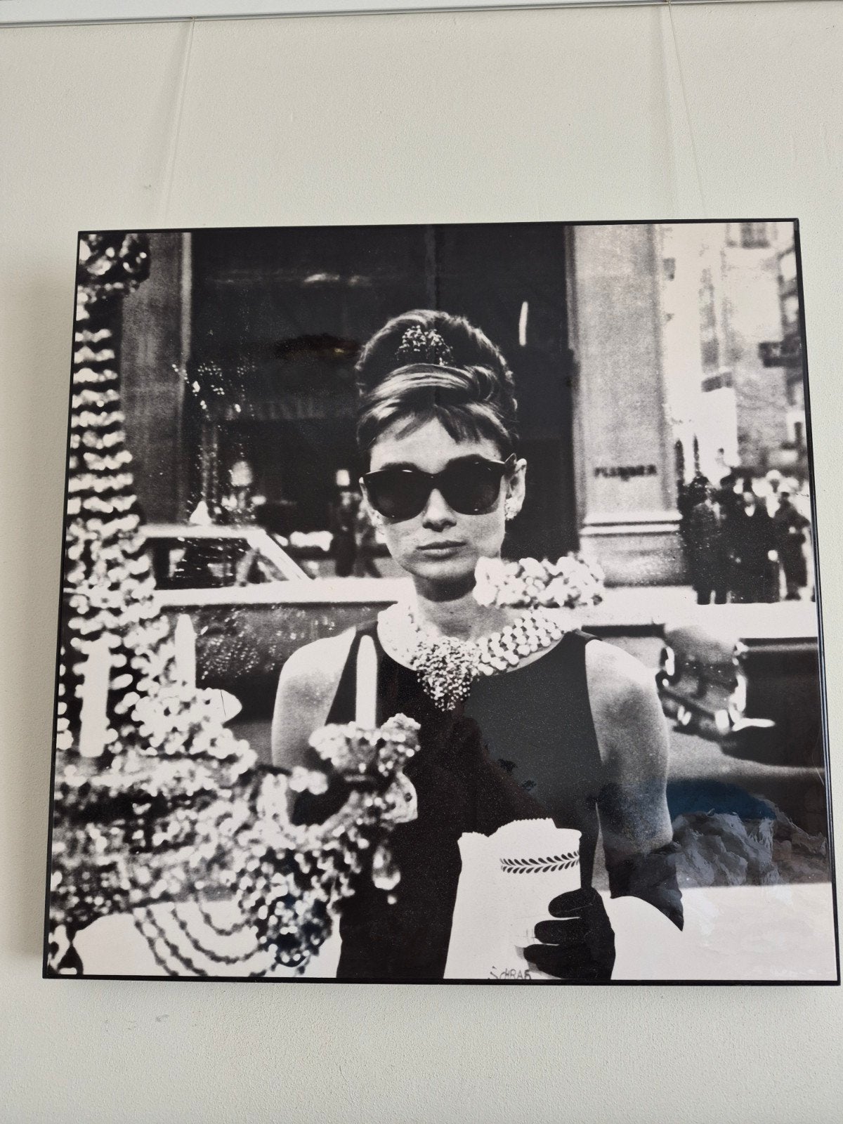Foto van  Audry Hepburn, zwart wit, Ophalen