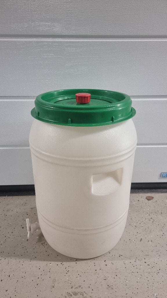 Fermentatievat met deksel en kraan - 50 liter, Kunststof, Ophalen of Verzenden, Wit, Overige typen