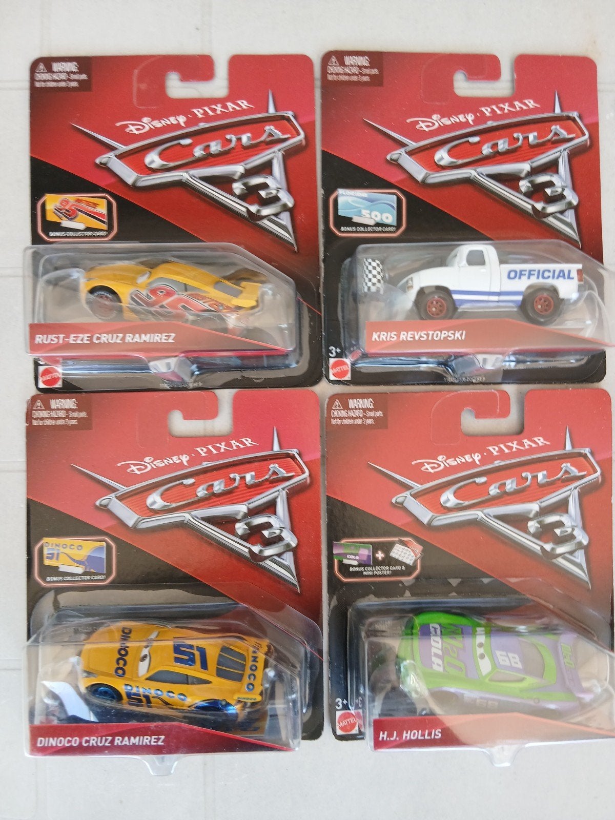Disney cars 3 , setje met bonus collector card, Ophalen of Verzenden, Nieuw