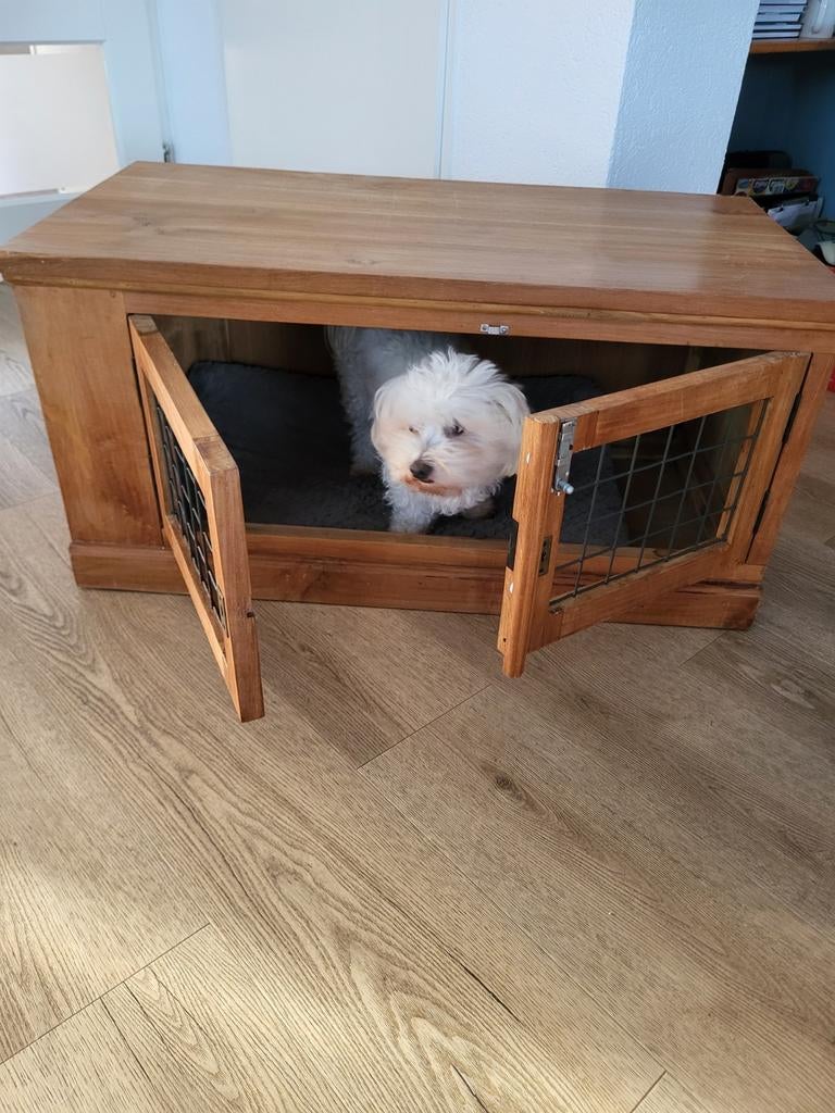 Teakhout hondenbench bench, Ophalen, Zo goed als nieuw