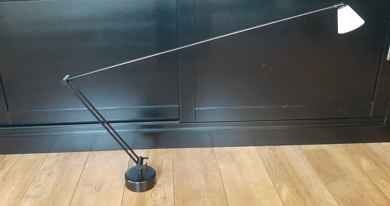 Straluma plafondlamp zwart/wit, metaal/glas. 230V. Als nieuw, Ophalen, Modern, Zo goed als nieuw, Plafondlamp