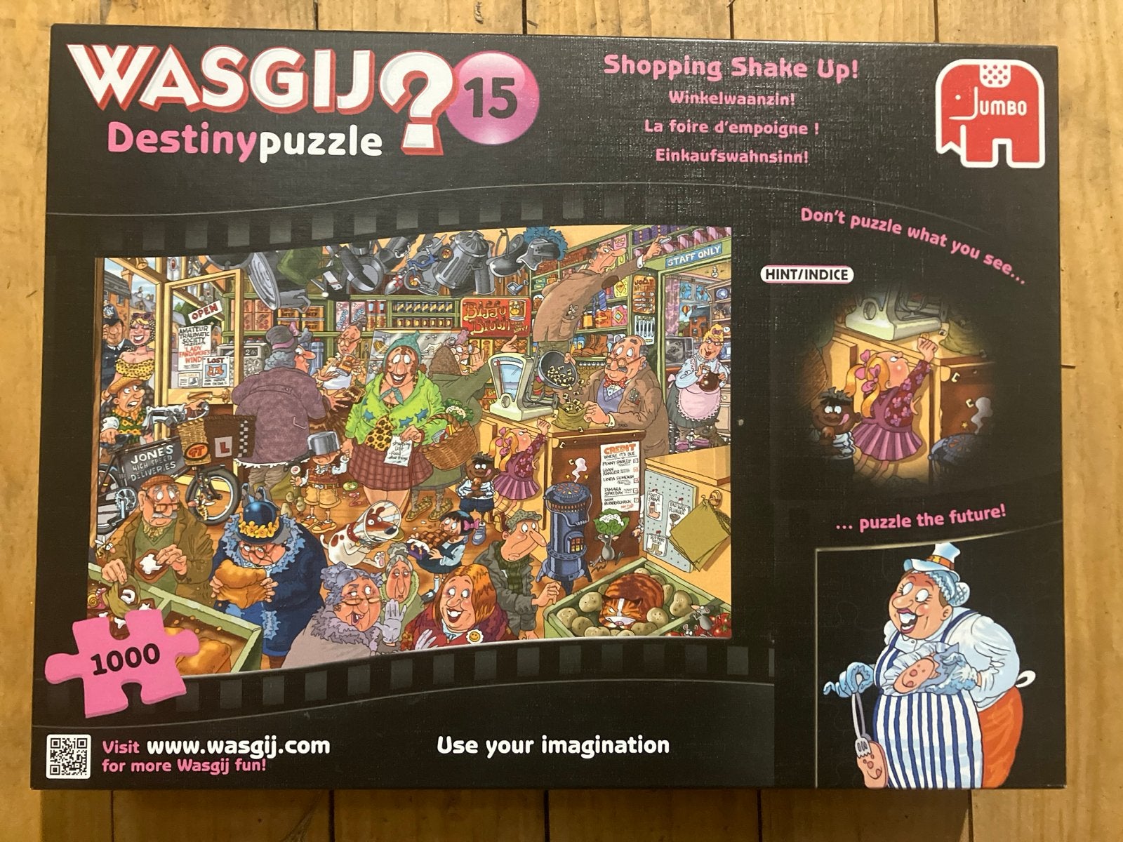 Wasgij Destiny 15: Shopping Shake Up! - 1000 stukjes, Ophalen of Verzenden, 500 t/m 1500 stukjes, Zo goed als nieuw, Legpuzzel