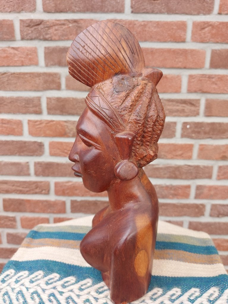 Houten beeld vrouw, Antiek en Kunst, Ophalen, Hout, Beeld
