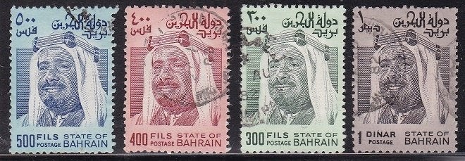 1544 - Bahrain michel 256/259A gestempeld , Emir Sheikh Isa, Verzenden, Gestempeld, Midden-Oosten