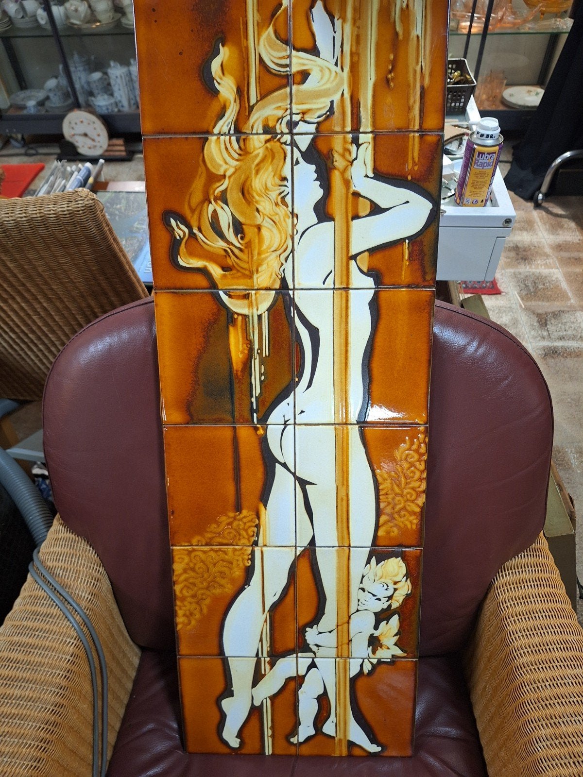 Jaren '70 Naakt Tegel Tableau - Uniek Wanddecoratie, Ophalen