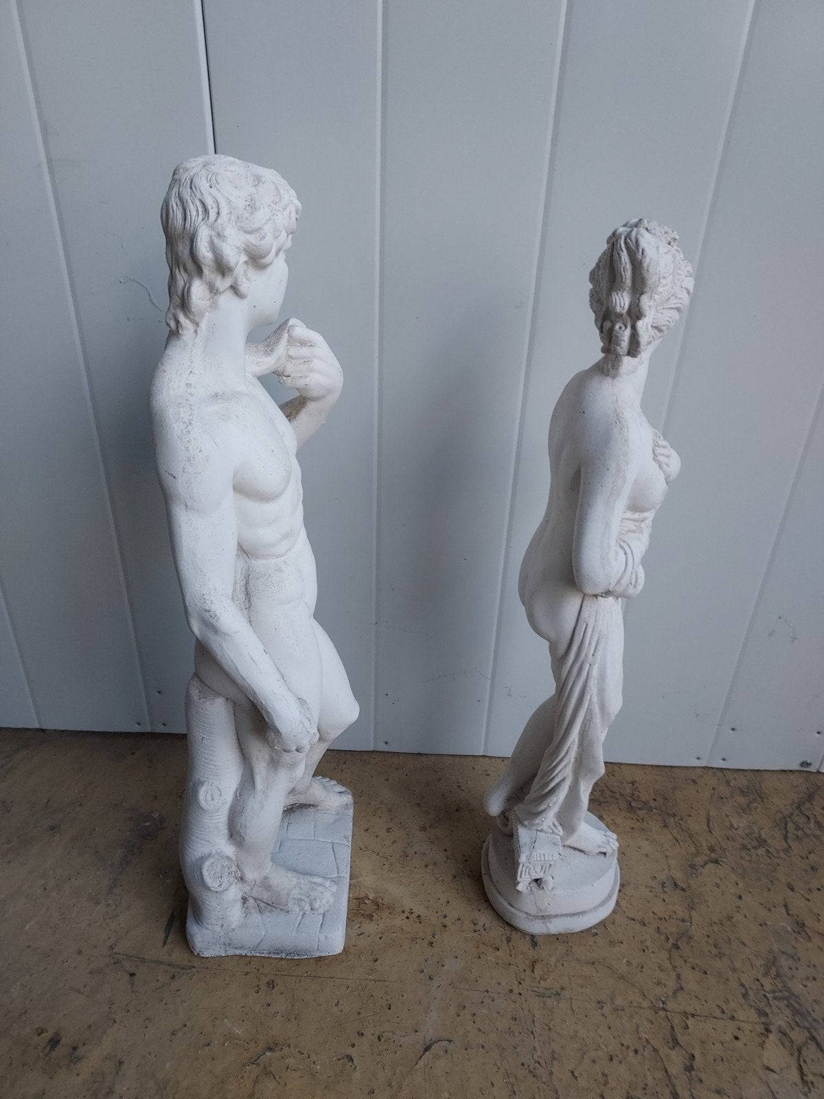Klassieke beelden van David en Venus - beton, Verzenden, Gips, 50 - 100 cm, Handgemaakt