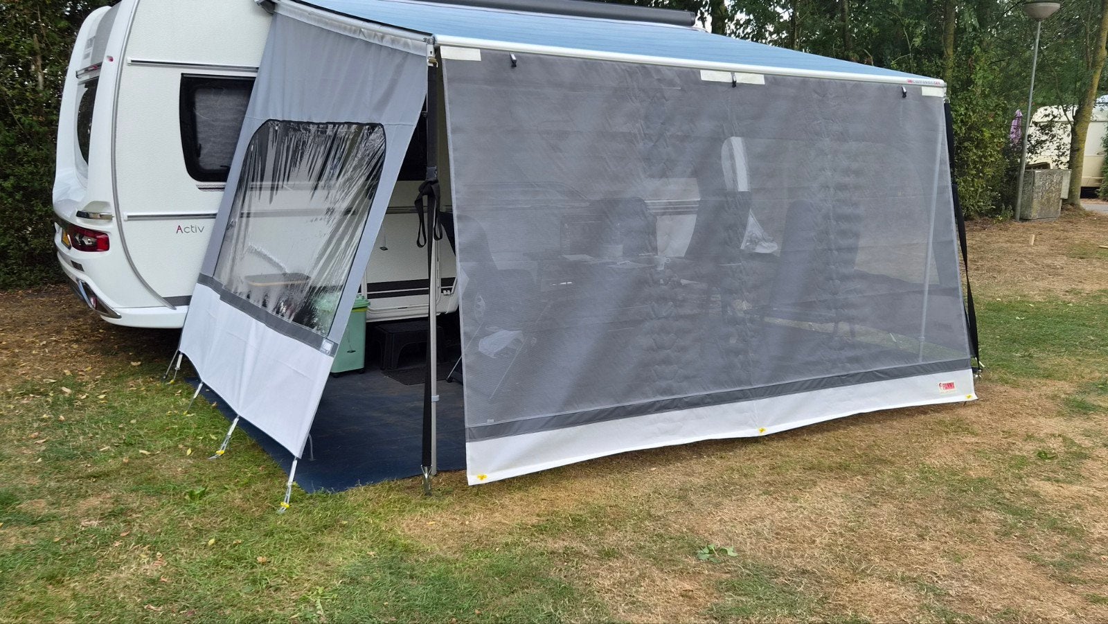 Fiamma Caravanstore XL 360 Royal blue zakluifel met zijwande, Ophalen, Zo goed als nieuw