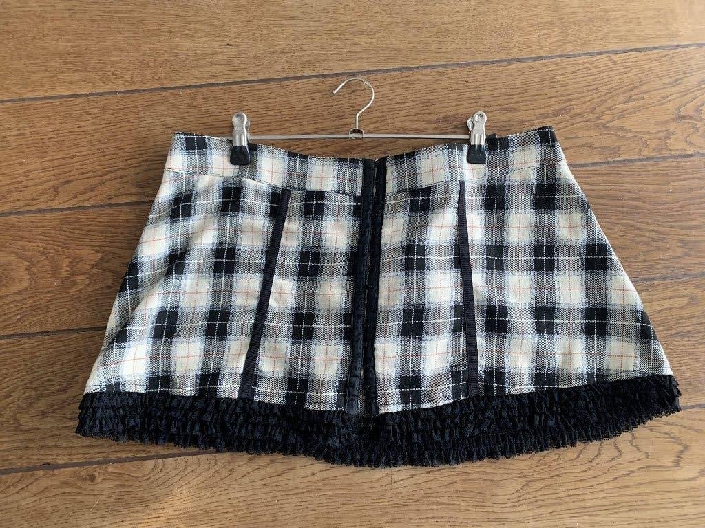 Kort rokje met haaksluiting, schotse ruit, Denny Rose maat L, Kleding | Dames, Maat 38/40 (M), Denny Rose, Zwart, Ophalen of Verzenden