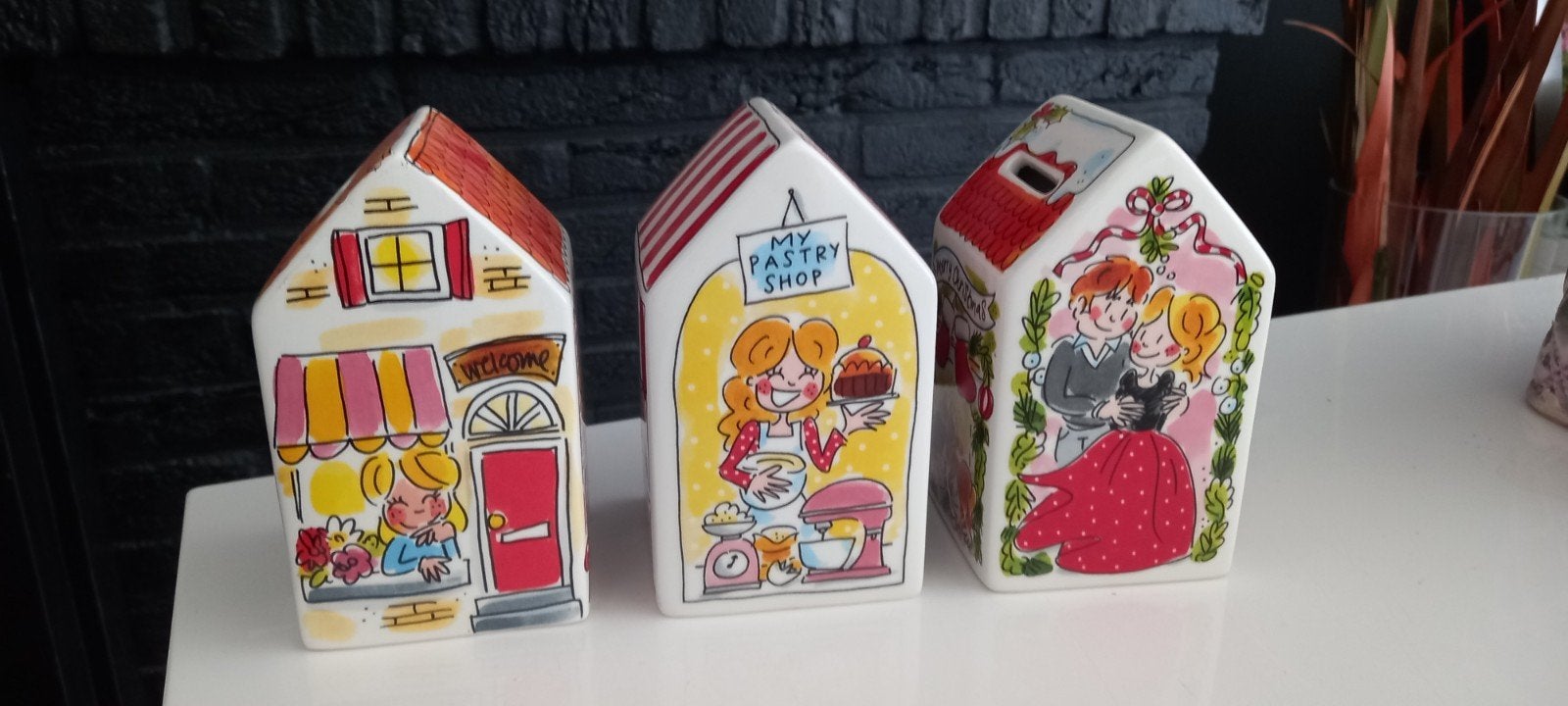 Blond Amsterdam spaarpotten huisjes 3x, Ophalen of Verzenden, Nieuw, Steen, Aardewerk of Keramiek, Overige thema's