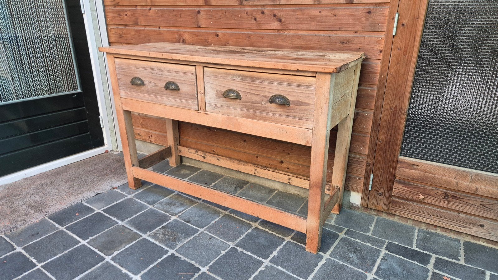 Antieke grenen kast met bovenkast, 137x225 cm, Ophalen
