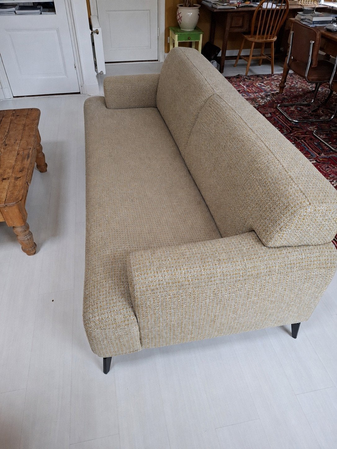 Comfortabele 3-zitsbank, Ophalen, Driepersoons, 75 tot 100 cm, Zo goed als nieuw