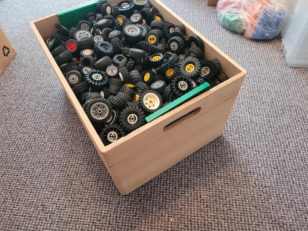 Partij Q12=1580x Lego technic wielen gemengd, Lego, Lego, Gebruikt, Lego