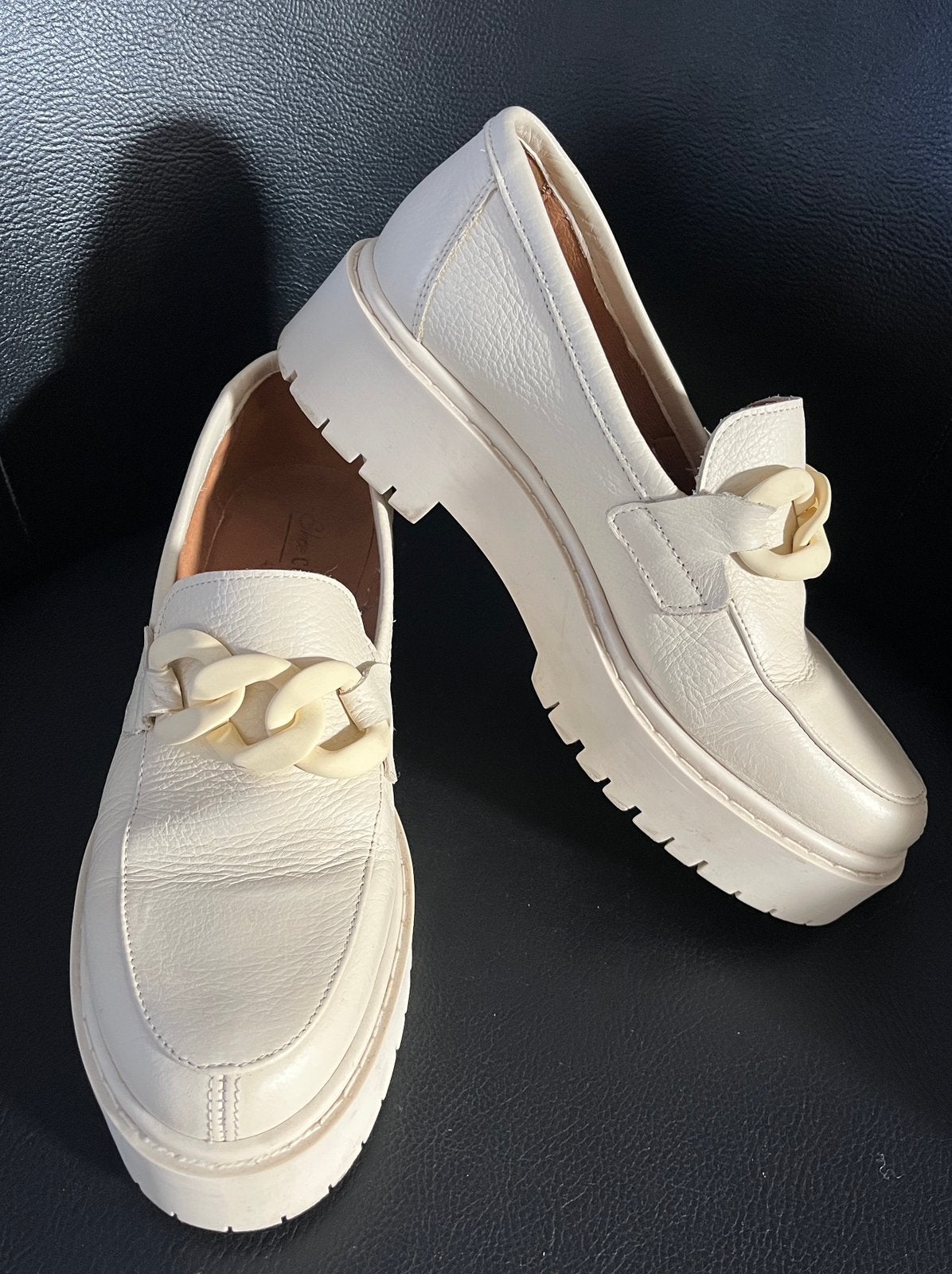🌻Creme leren winter schoenen van shoecolate 41, Verzenden, Zo goed als nieuw, Instappers