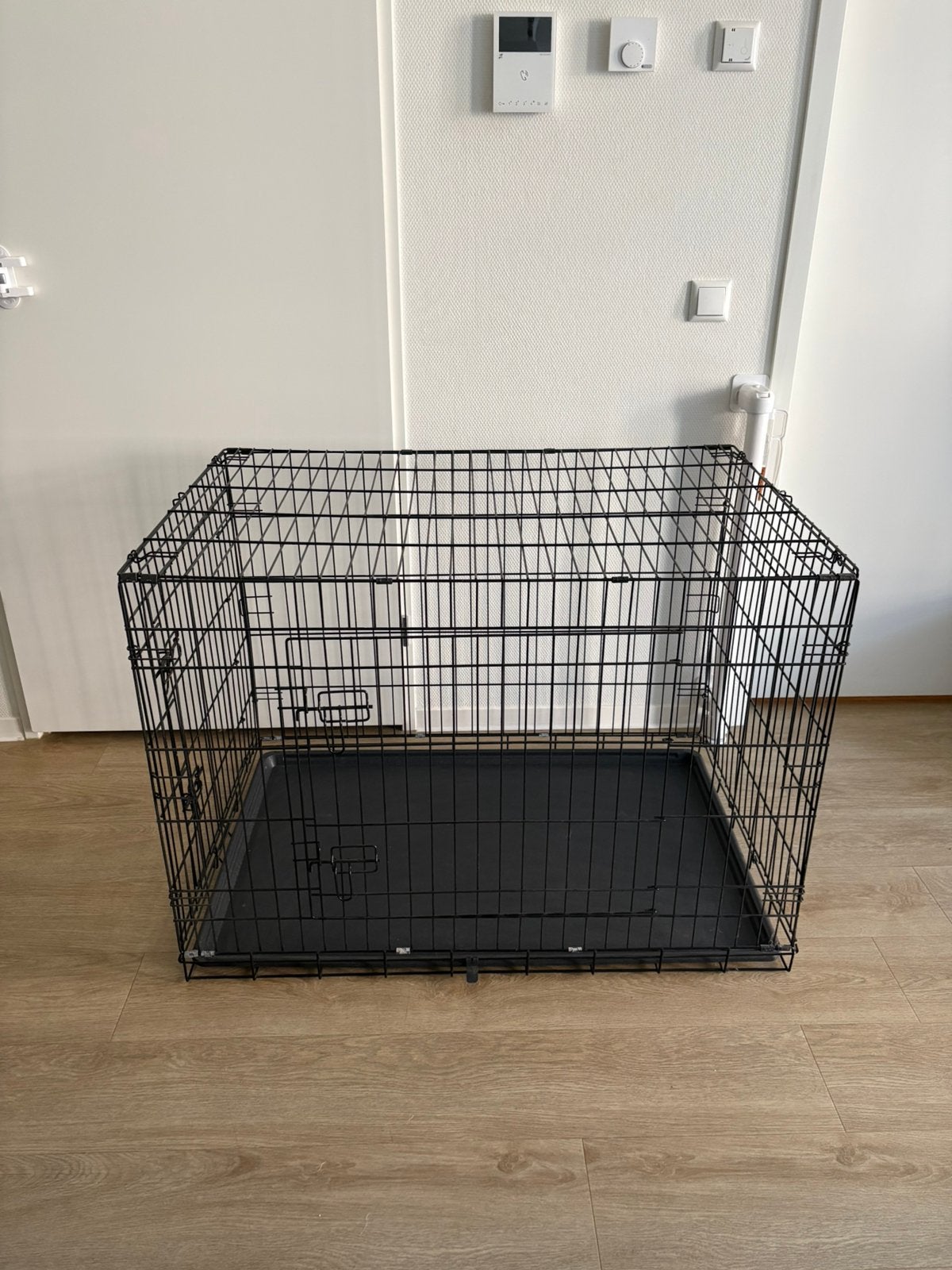 Mooie zwart metalen bench inklapbaar, Ophalen, Zo goed als nieuw