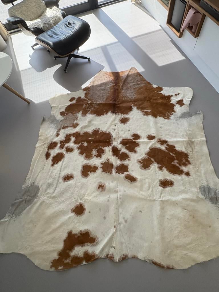Prachtig koeienhuid vloerkleed - Bruin/Wit, Ophalen, Zo goed als nieuw