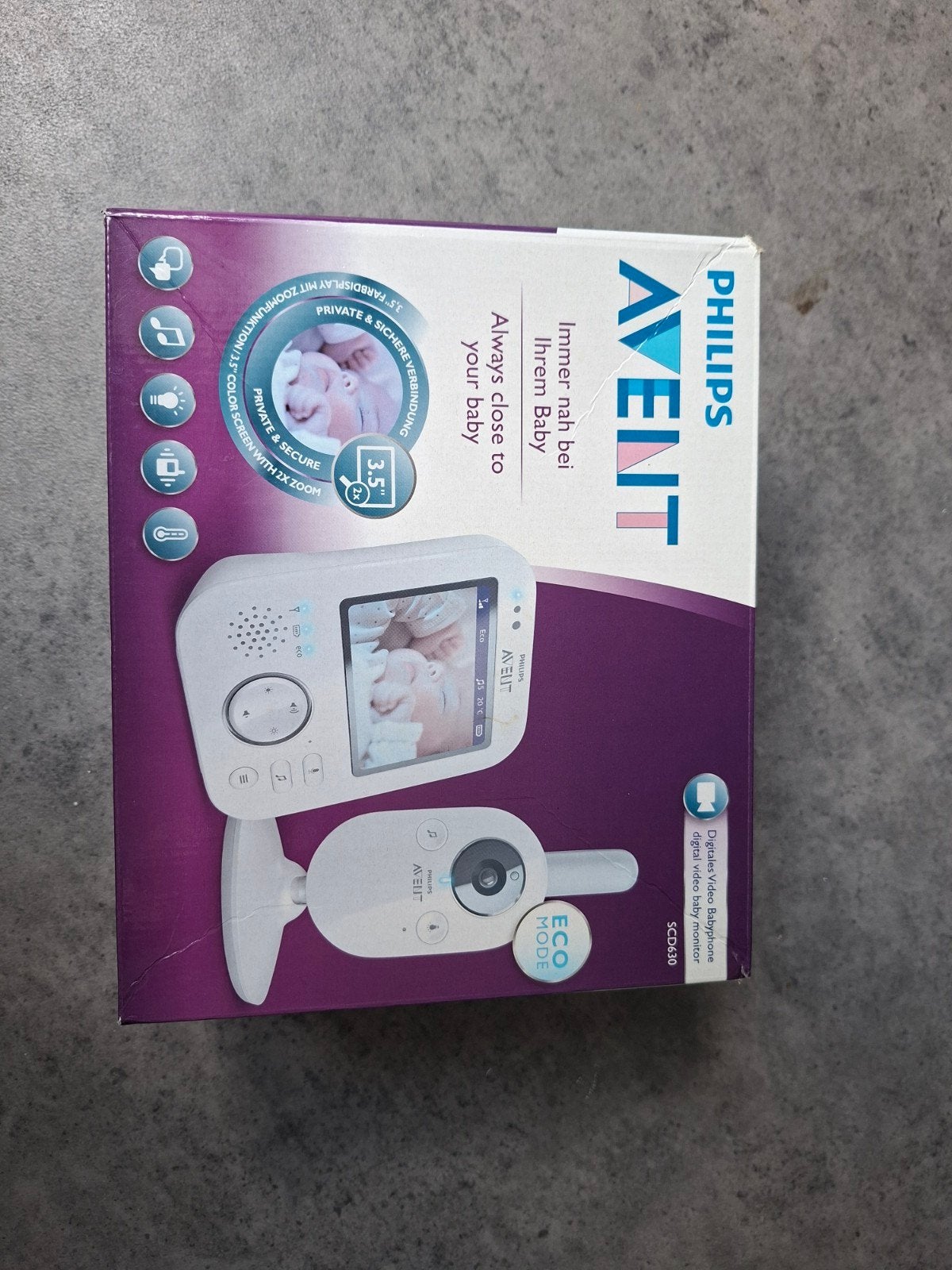 Philips Avent SCD630 Digitale Video Babyfoon, Kinderen en Baby's, Babyfoons, Ophalen of Verzenden, Zo goed als nieuw, 250 meter of meer