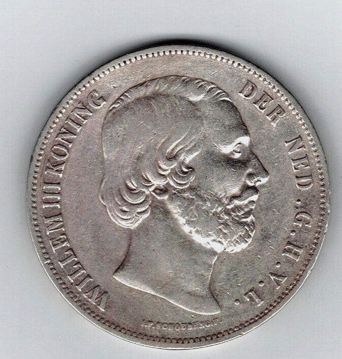 23-1685 Nederland 2 1/2 gulden 1858, Postzegels en Munten, Munten | Nederland, Koning Willem III, Verzenden, Zilver, Losse munt