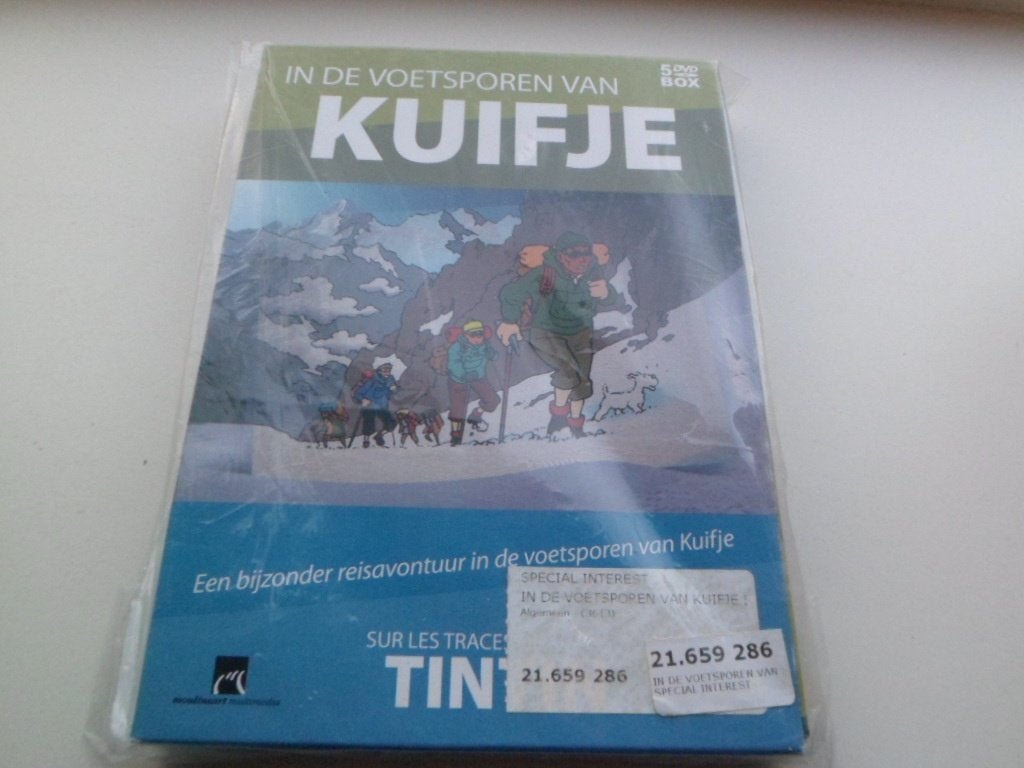 In de voetsporen van Kuifje 5 dvd box Nieuw!, Avontuur, Alle leeftijden, Ophalen of Verzenden, Zo goed als nieuw
