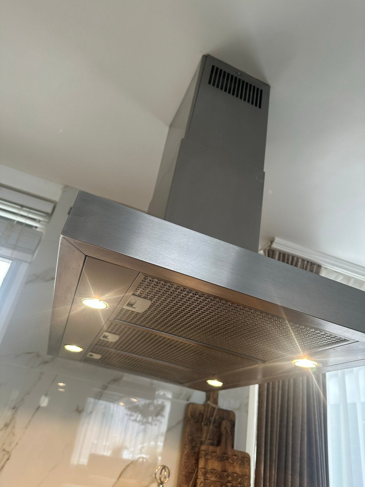 Bosch Afzuigkap 60x90 cm - Zilver Grijs - Perfecte Staat, Ophalen, Wandschouwkap, Zo goed als nieuw, Vrijstaand