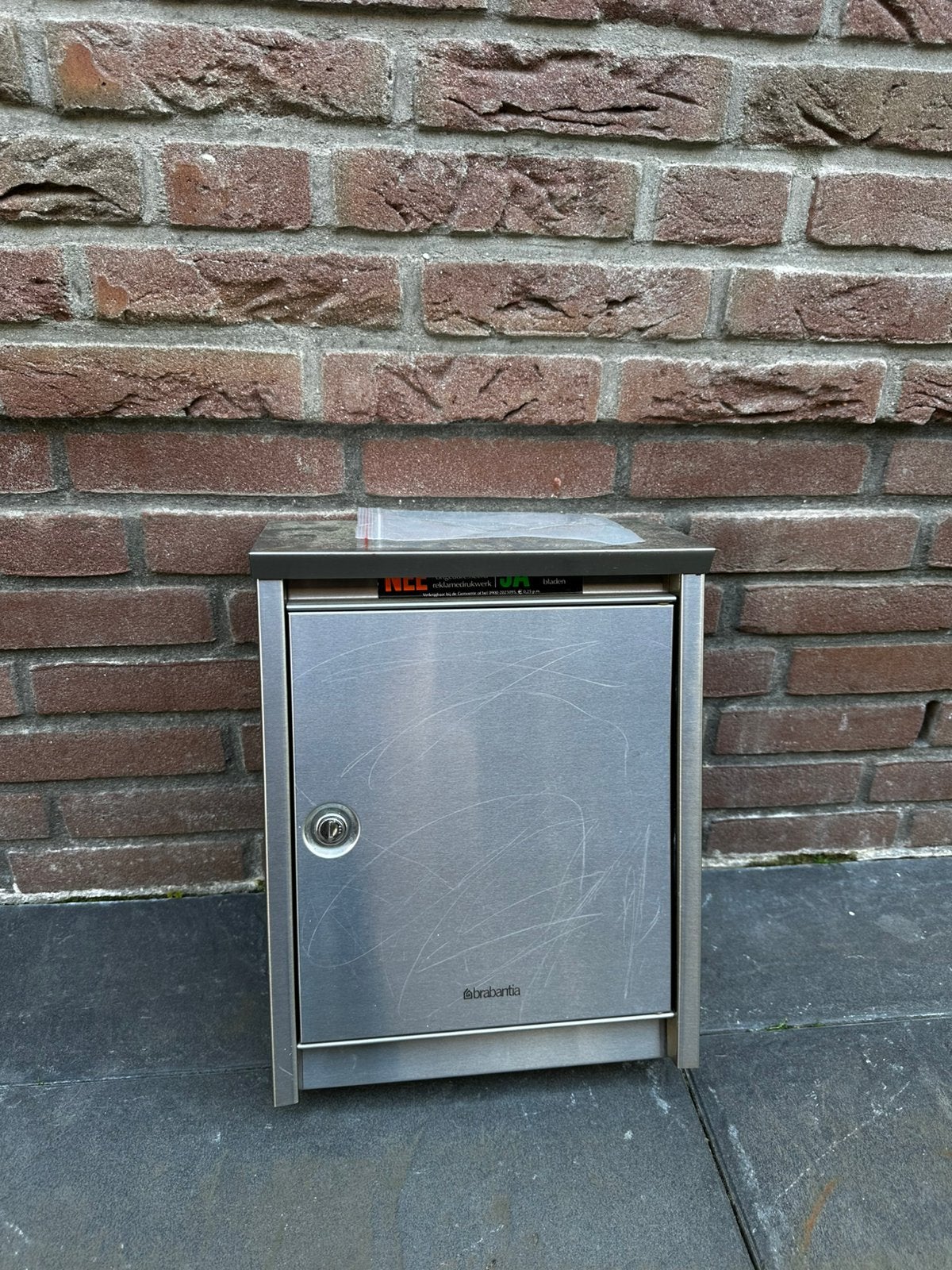 Brabantia brievenbus, Tuin en Terras, Ophalen, Gebruikt, Rvs, Wandbrievenbus