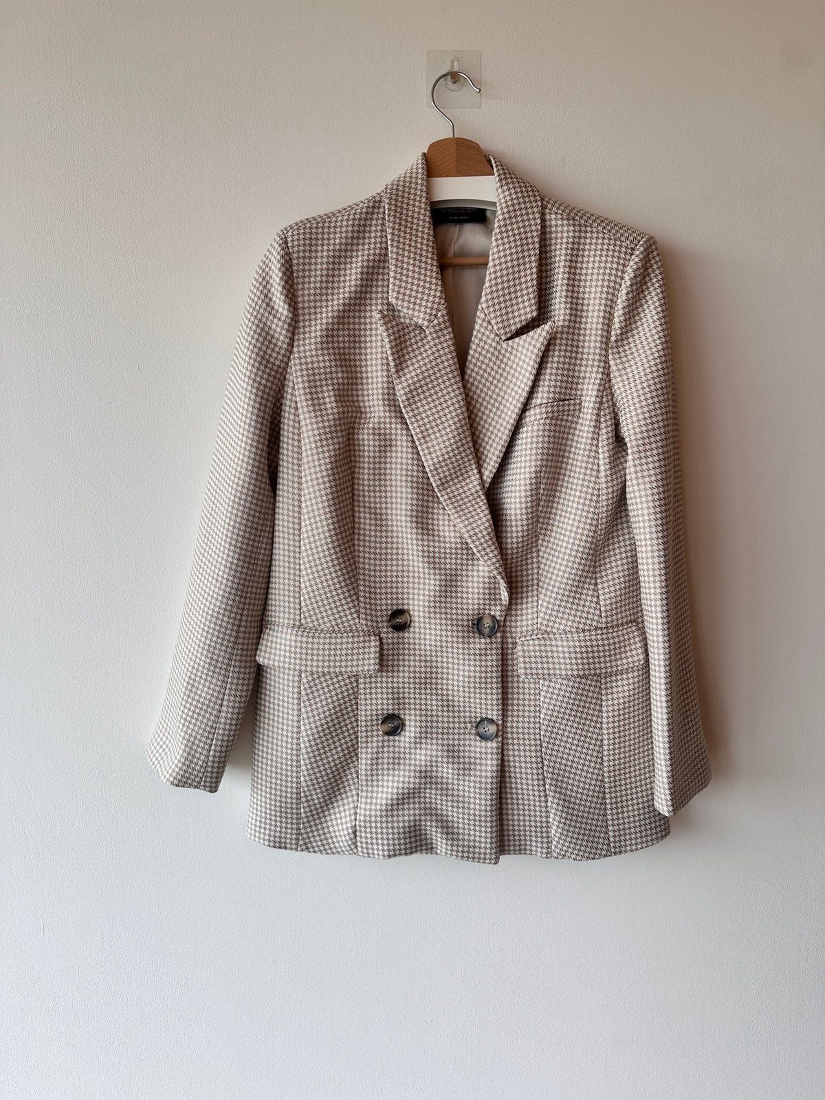 Broekpak co ord set houndstooth Colourful Rebel, Maat 38/40 (M), Kostuum of Pak, Beige, Ophalen of Verzenden