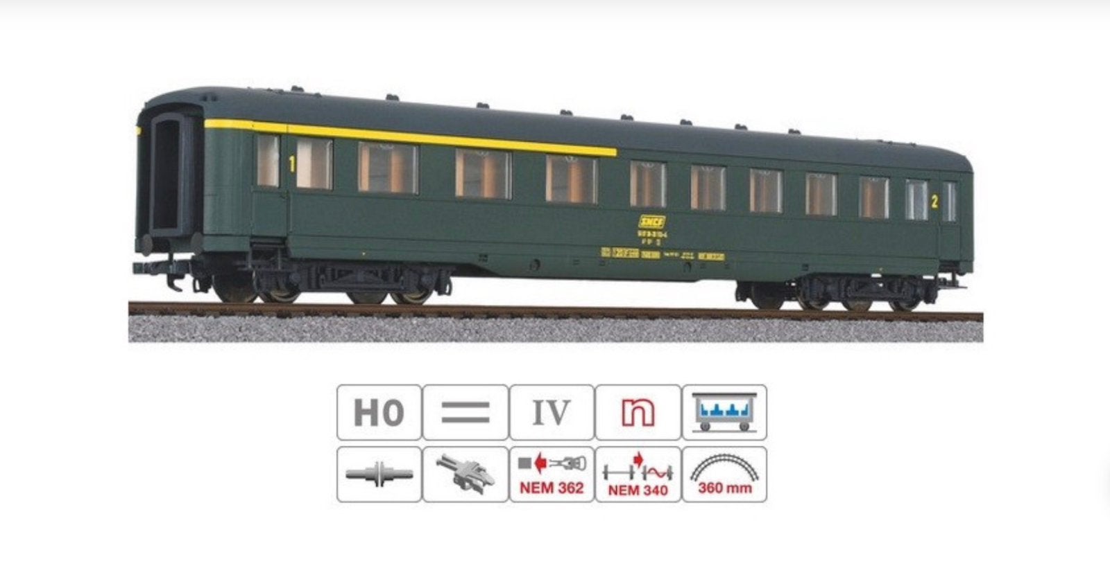 Drie Lilliput Personenwagons SNCF H0, Gelijkstroom of Wisselstroom, Ophalen of Verzenden, Liliput, Nieuw