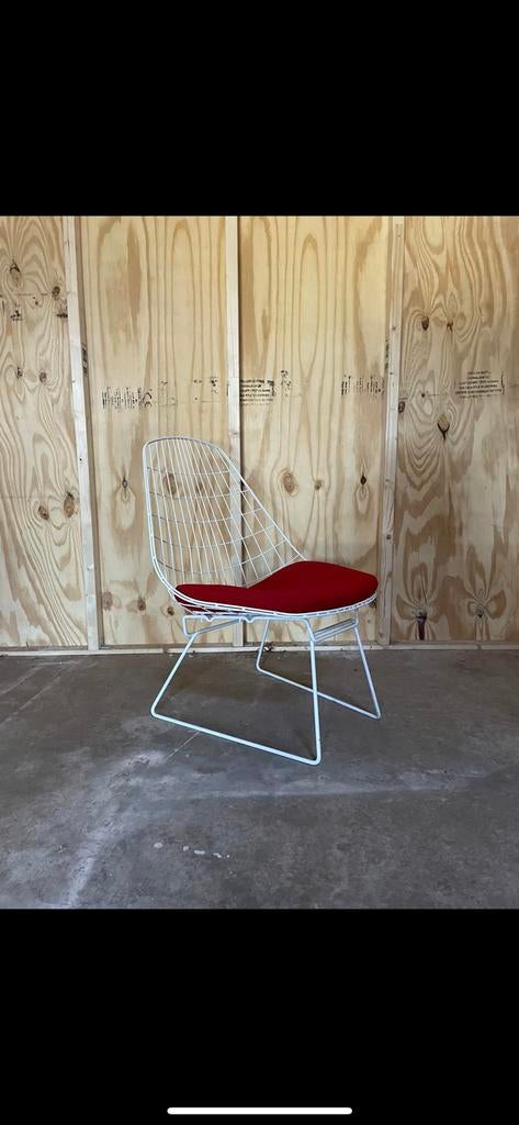 Cees Braakman pastoe draad fauteuil wit staal, Ophalen, Gebruikt