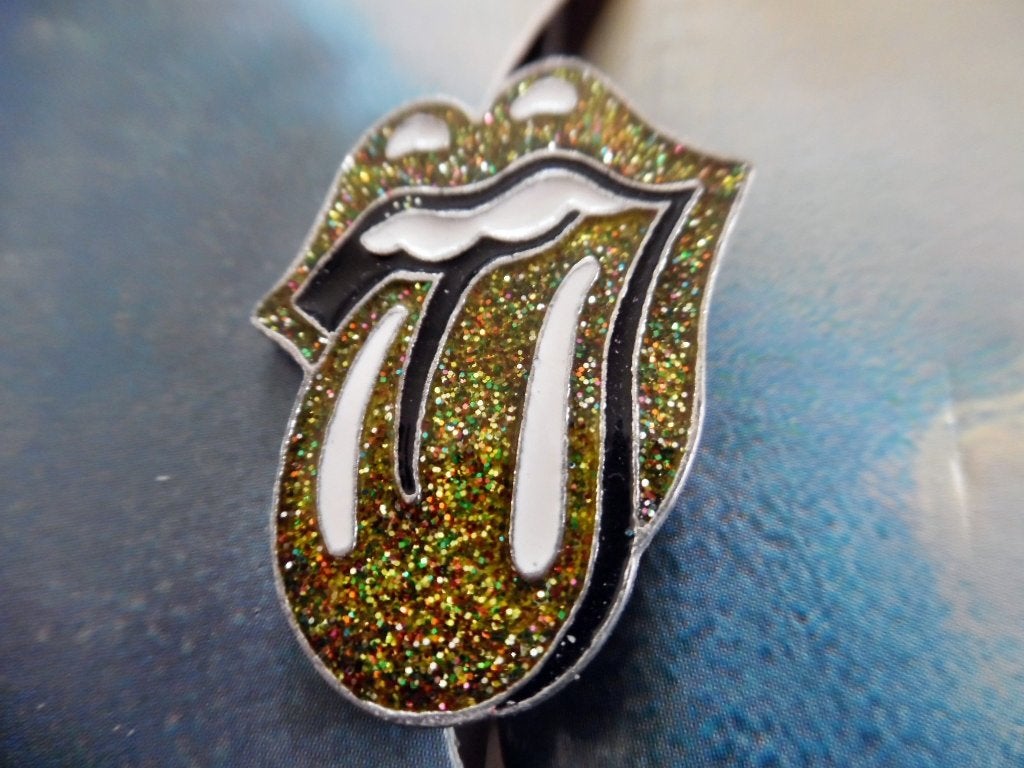 Rolling Stones vrij zeldzame vintage 2002 pin speld +glitter, Ophalen of Verzenden, Zo goed als nieuw, Overige typen