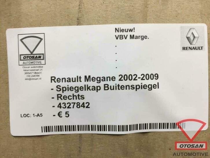 renault megane 2002 2009 spiegelkap spiegel kap rechts nieuw, Renault Group, Contact.group@renault.com, Renault, Nieuw