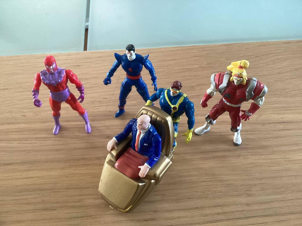 X-men 5x metalen figuur, Ophalen of Verzenden, Overige figuren, Gebruikt, Beeldje of Figuurtje