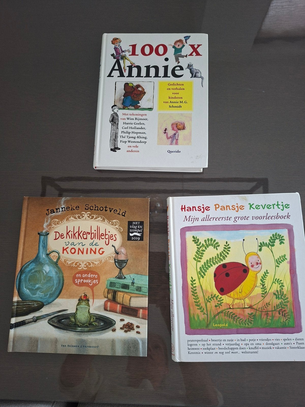 3 kinderboeken: 100x Annie, Kikkerbilletjes vd koning, Hansj, Ophalen of Verzenden, Zo goed als nieuw, Fictie algemeen, Voorleesboek