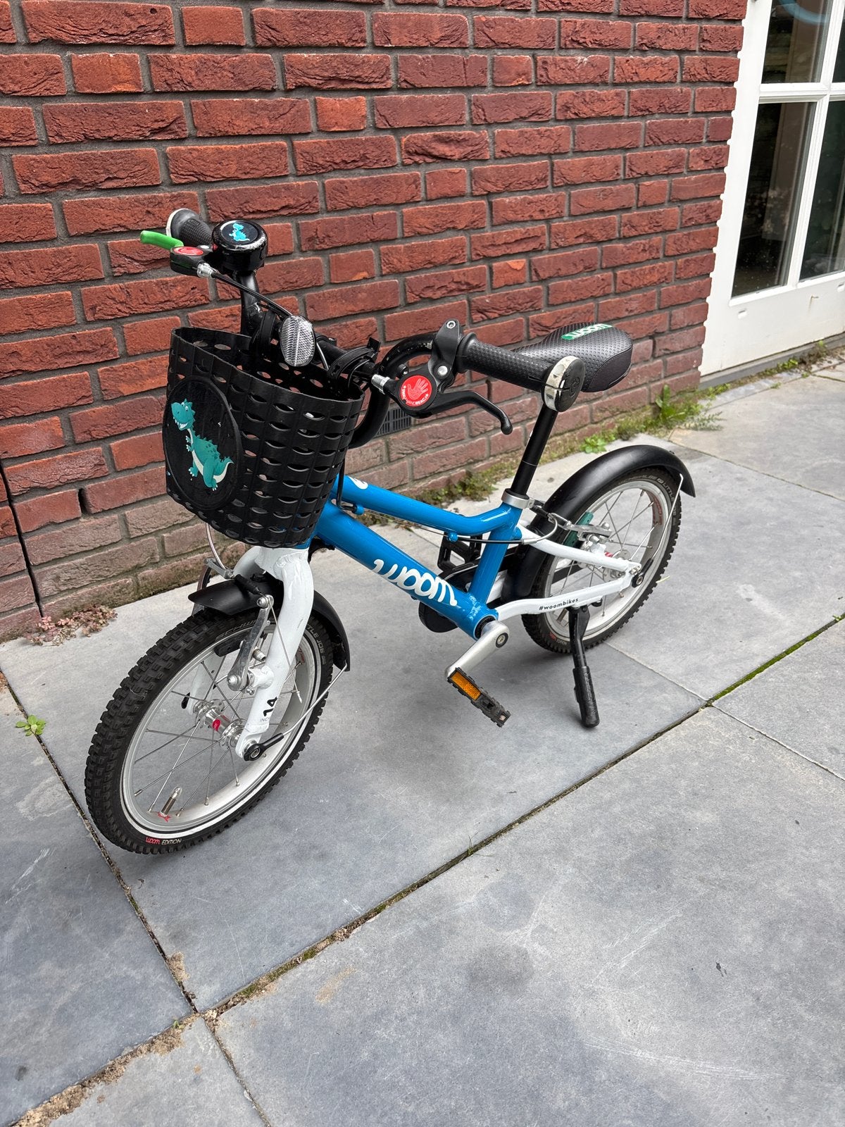 Woom 2 kinderfiets 14 inch - Blauw, Ophalen, Gebruikt, Minder dan 16 inch