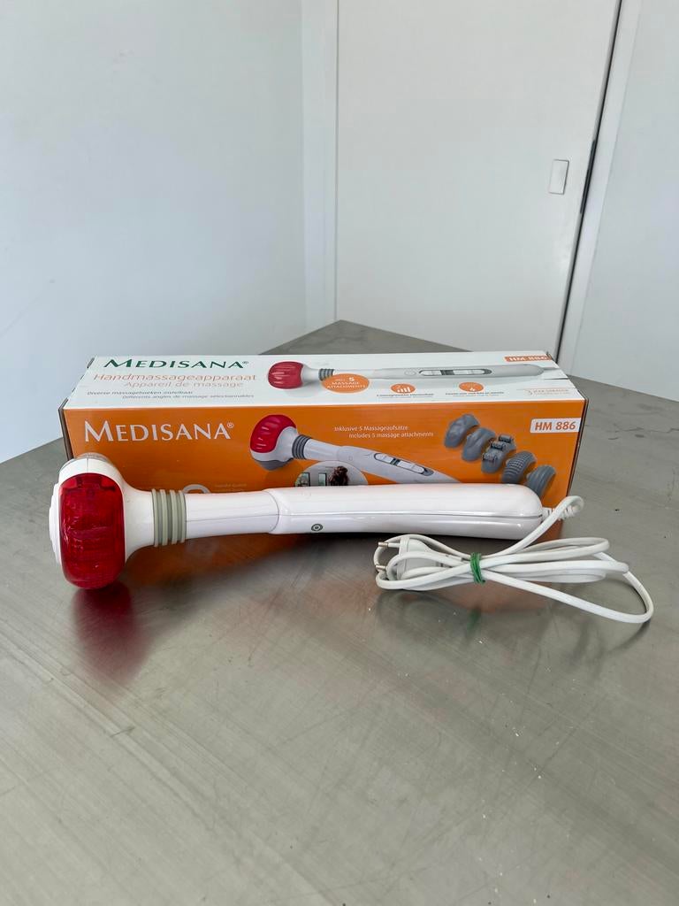 Medisana Handmassageapparaat HM 886 met 5 opzetstukken, Ophalen of Verzenden, Zo goed als nieuw, Apparaat